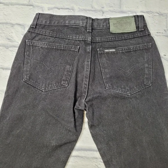 Harley Davidson Black 100% Cotton Bootcut Jeans size 4 Long - Picture 5 of 16